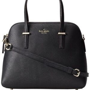 Kate Spade Cedar Street Maise Satchel Bag Black Saffiano Leather Crossbody Purse